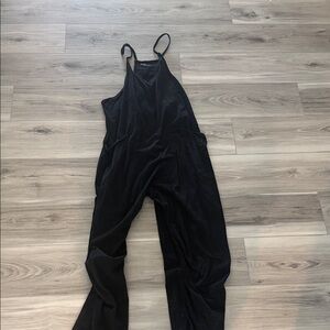 Black Relaxed Spaghetti-Strap Jumpsuit